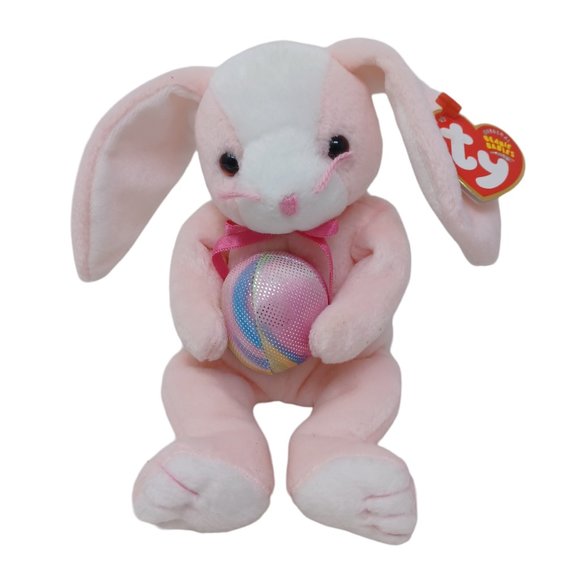 Ty Eggerton Bunny Rabbit Pink Retired Beanie Baby‎ Stuffed Animal Plush Toy 8" - Picture 1 of 7